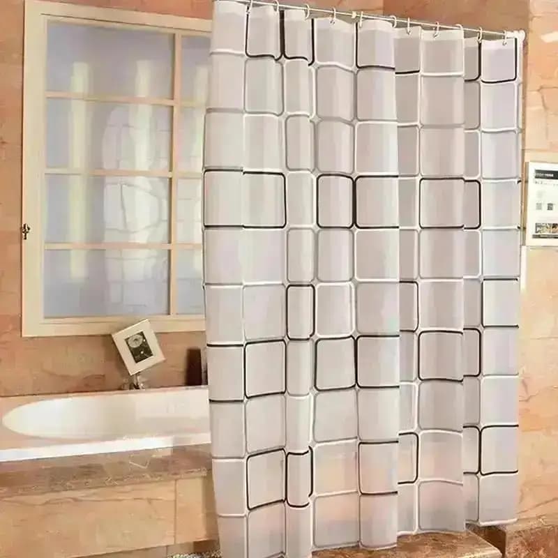 Nuove tende da doccia per bagno Tenda da bagno impermeabile Modello moderno a quadri geometrici Decorazione per la casa in fattoria Traslucido