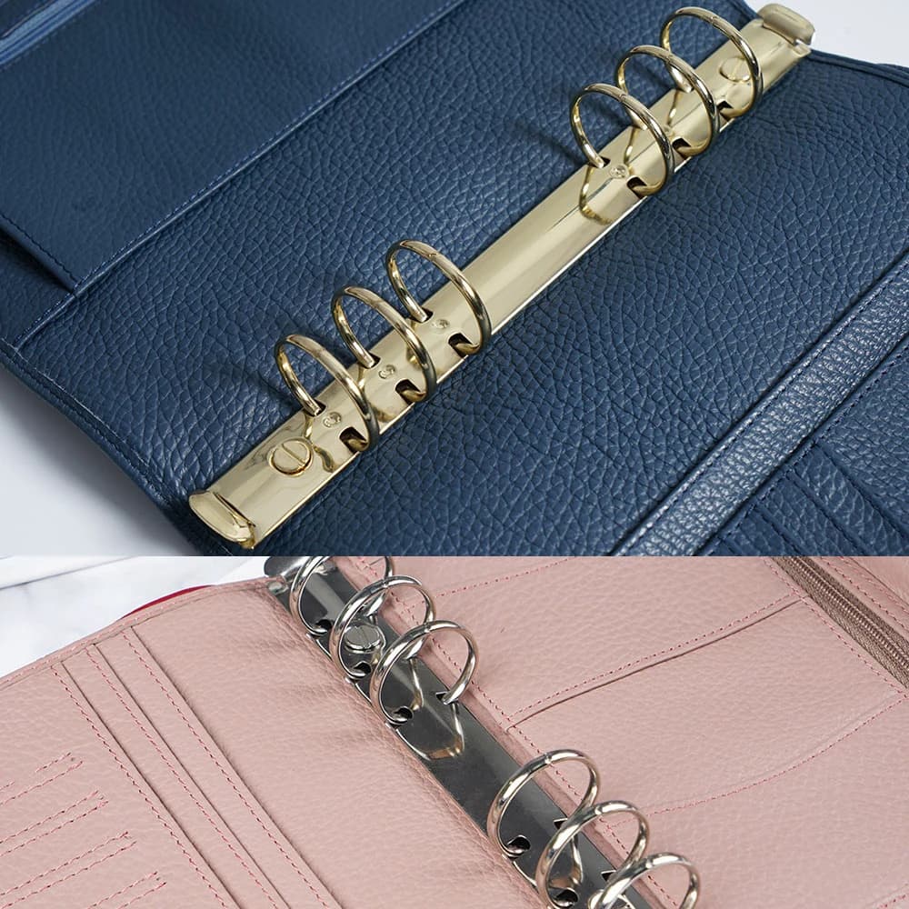 Raccoglitore ad anelli A5 A6 A7 per agenda, quaderno, con clip, ricaricabile, per fogli sfusi