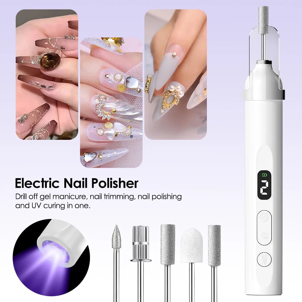 Set of drill tips for electric nail polisher, polishing, polishing, cutter, artistic sanding, lime pen, professional manicure device