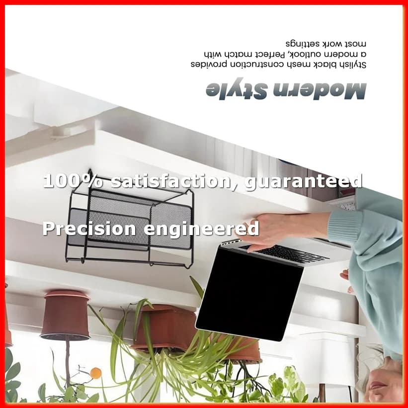 A4 Mesh Metal File Organizer Box Hanging File Folder Box Desk Storage Holder Shelf Holder Storage for Office Home-A09G