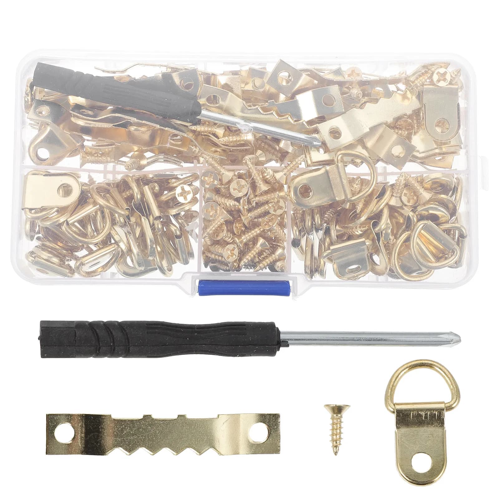 Kit di Appendiature per Foto e Quadri, Ganci a D per Cornici, Accessori di Fissaggio Assortiti