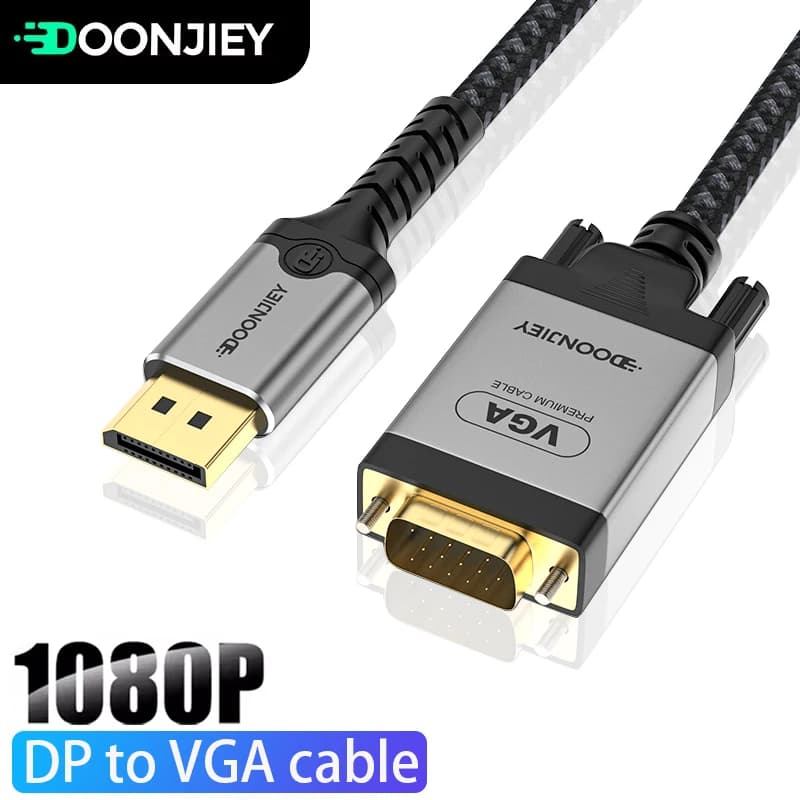 Cavo connettore adattatore Displayport a VGA HD 1080P da maschio a maschio Linea di conversione DP a VGA per proiettore monitor TV portatile