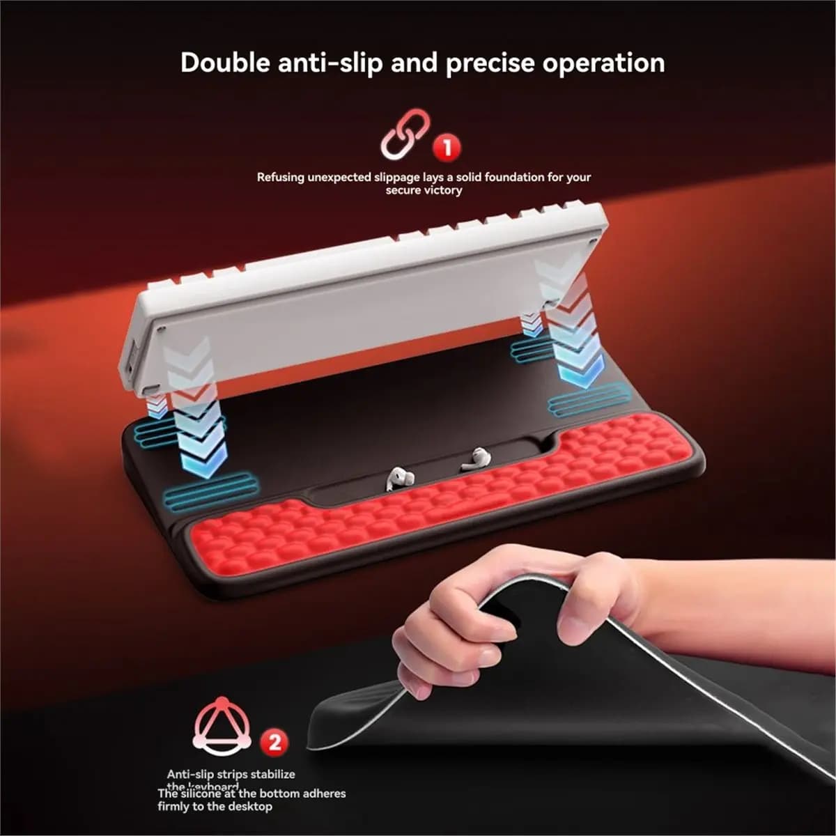 Nuovo Poggiapolsi Ergonomico 2026 per Tastiera e Mouse, in Memory Foam con Tappetino Integrato per Tastiera e Cuscinetto in Gel per Polso B
