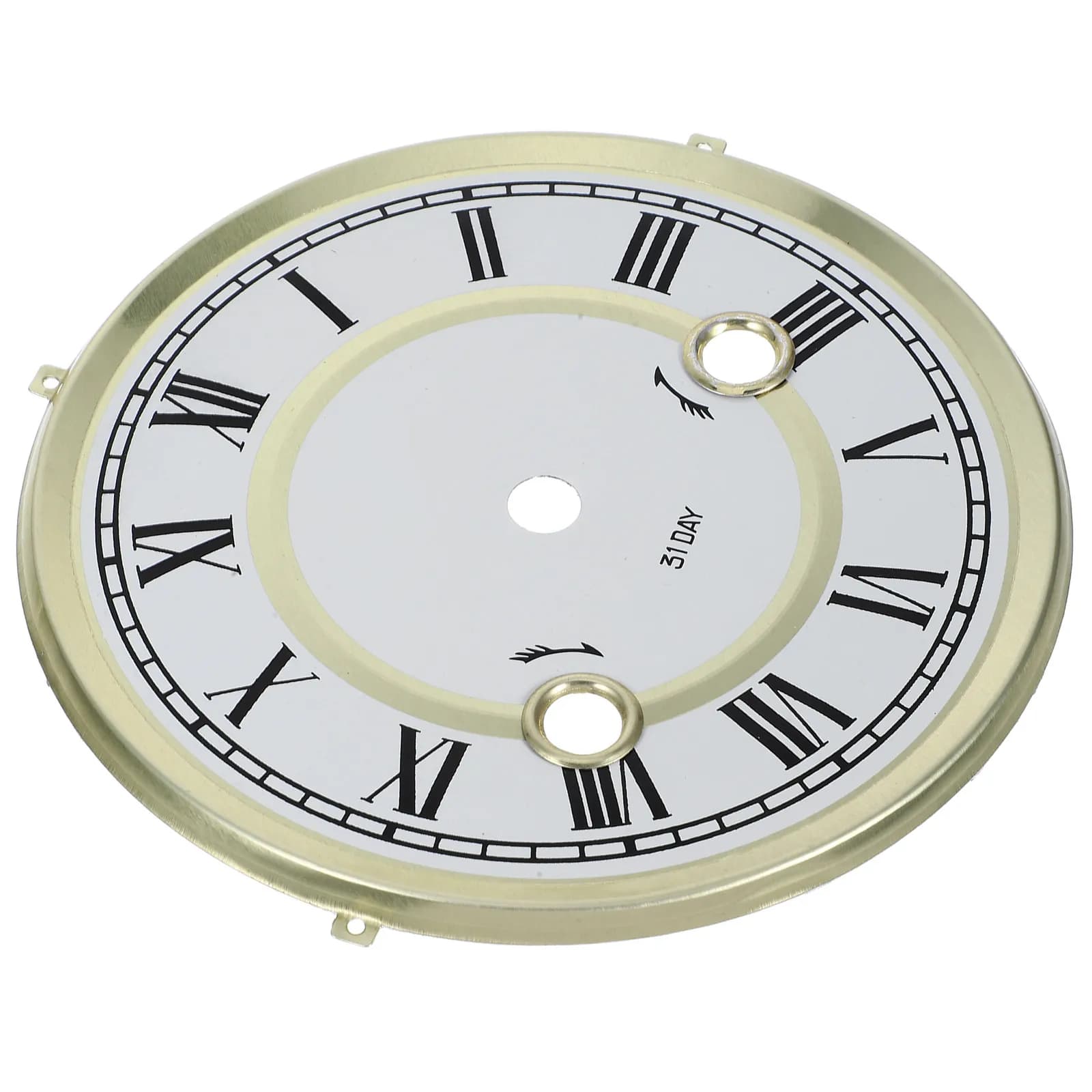 Quartz Clock Dial Replacement Roman Numeral Design Metal Round Dial Plate for DIY Wall Clocks Smooth Edge Easy Installation