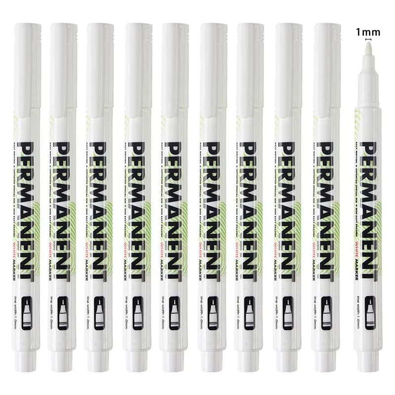 Pennarello bianco da 10/12 pezzi, penne per graffiti, impermeabile, pittura permanente per pneumatici, battistrada per pneumatici per notebook, penna ambientale grassa