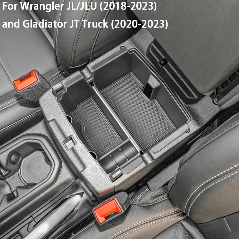 For Jeep Wrangler JL/JLU 2018-2024 2025 2026 Gladiator JT Truck 2023-2026 Accessories Center Console Organizer Armrest Storage