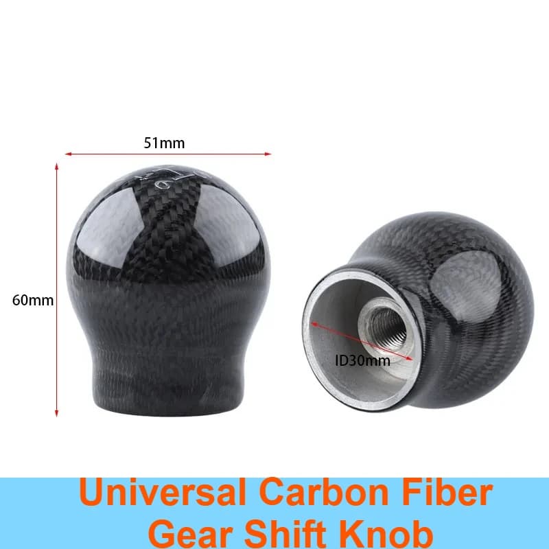 Universal Carbon Fiber Gear Shift Knob Manual Shifter Lever Stick Head Reverse Lift Car Gear Shift Handle Modification Accessory