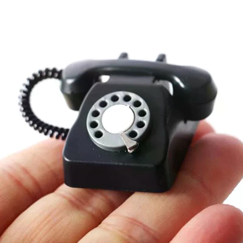 Telefono in Miniatura 1/12 per Casa delle Bambole, Accessorio Classico per Arredamento, Giocattolo per Bambini, Regalo