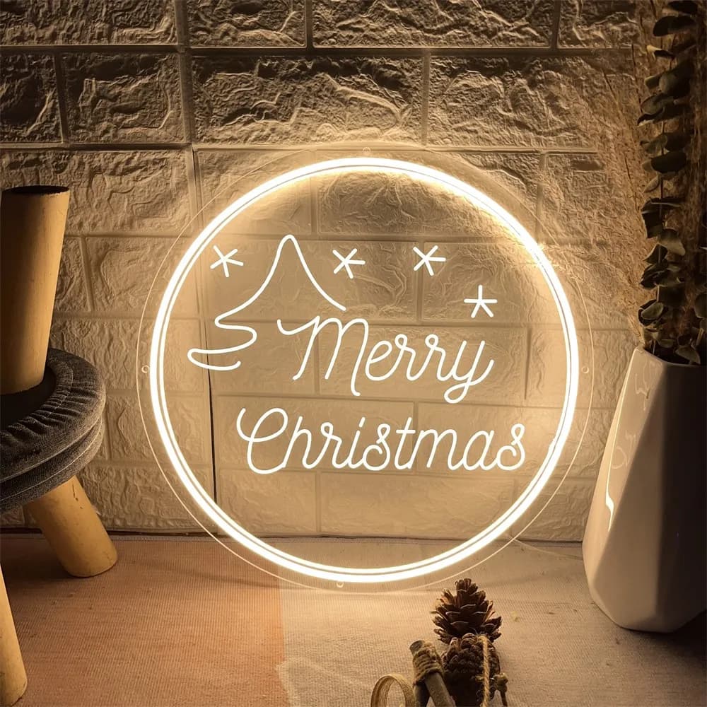 Carving Merry Christmas Room Decor Neon Sign LED Light decorazione natalizia 2023 per Home Bar Club Holiday Xmas Party Wall Decor