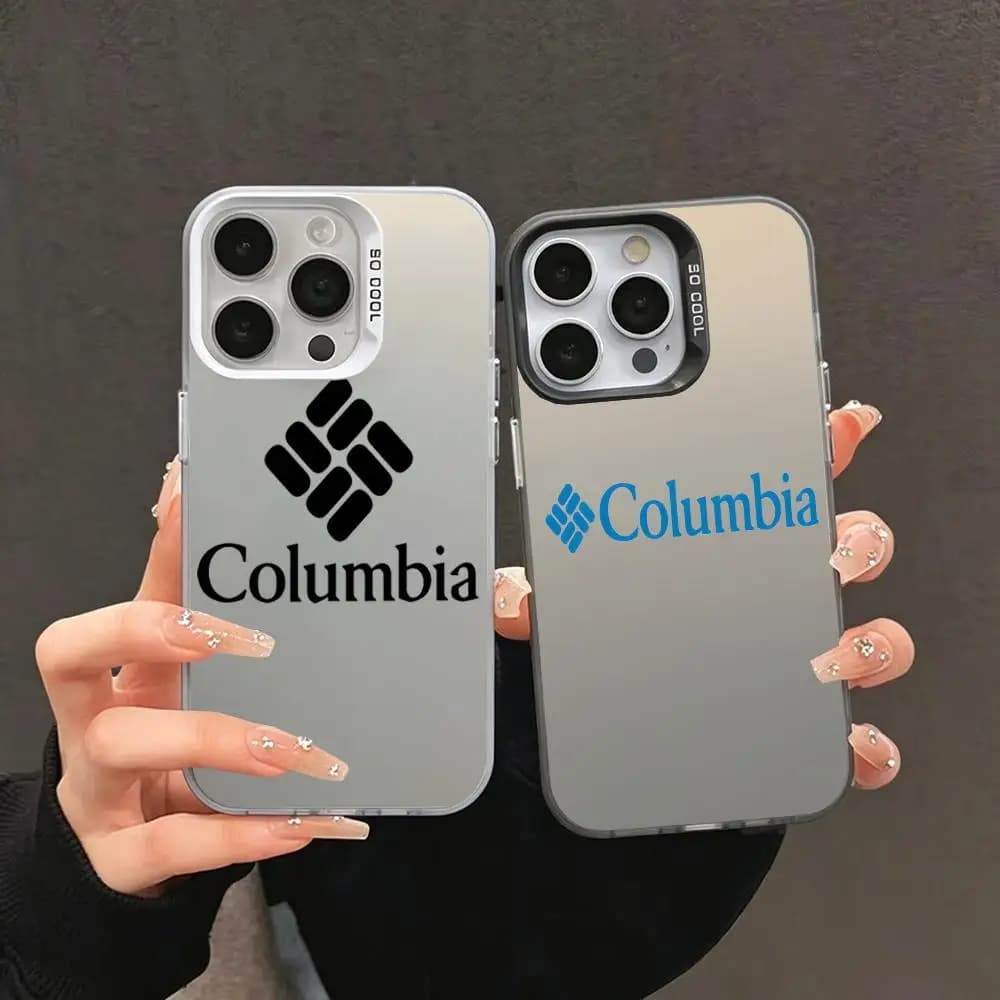 Phone Case Compatible with iPhone 11-16 Series, silver painted case, anti-fingerprint & shockproof. P-Columbias