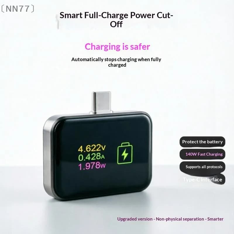 〔NN77〕140W Type C Fast Phone Charger Adapter Digital Display Auto Power Off Full Charge Separator For Smart Device〔W7〕