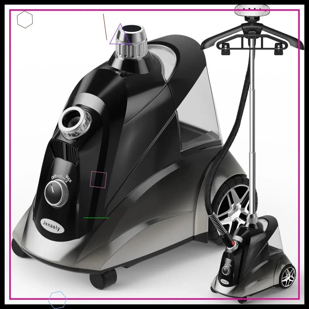 Vaporizzatore per Vestiti, 1500W, Riscaldamento Rapido in 35s, 80 Minuti di Vapore Continuo, Serbatoio da 2,8L