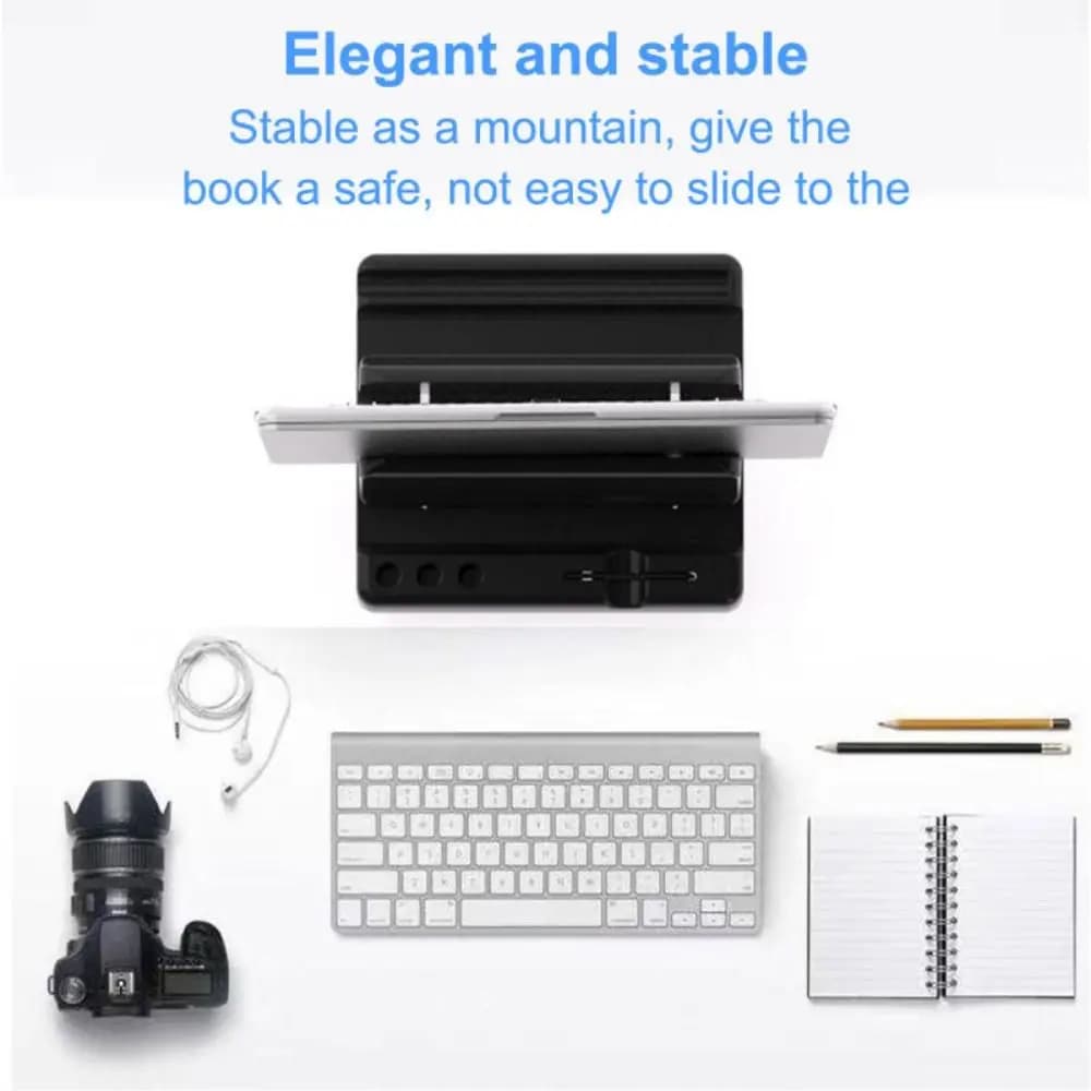 Supporto Verticale Regolabile per Laptop, Salvaspazio, con Doppio Slot per Telefono, Base in Plastica, Supporto per Tablet e Computer