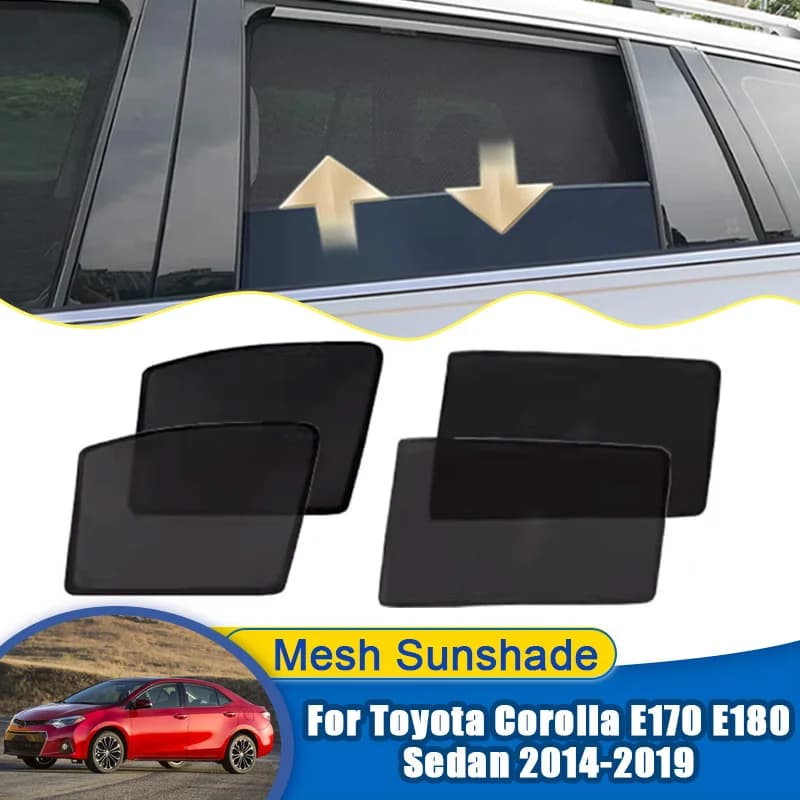 Sun Visors For Toyota Corolla E170 E180 Sedan 2014-2019 Car Mesh Sunshades Side Window Sunscreen Privacy Curtain Car Accessories