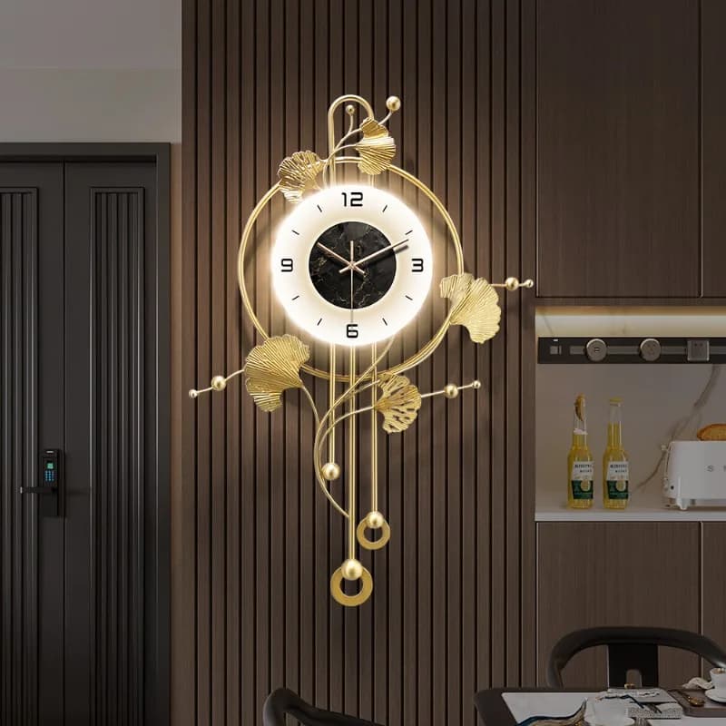 Orologio decorativo Soggiorno Orologio da parete TV Sfondo Muro Legno Silenzioso Orologio Parete Decorazione camera da letto Cucina