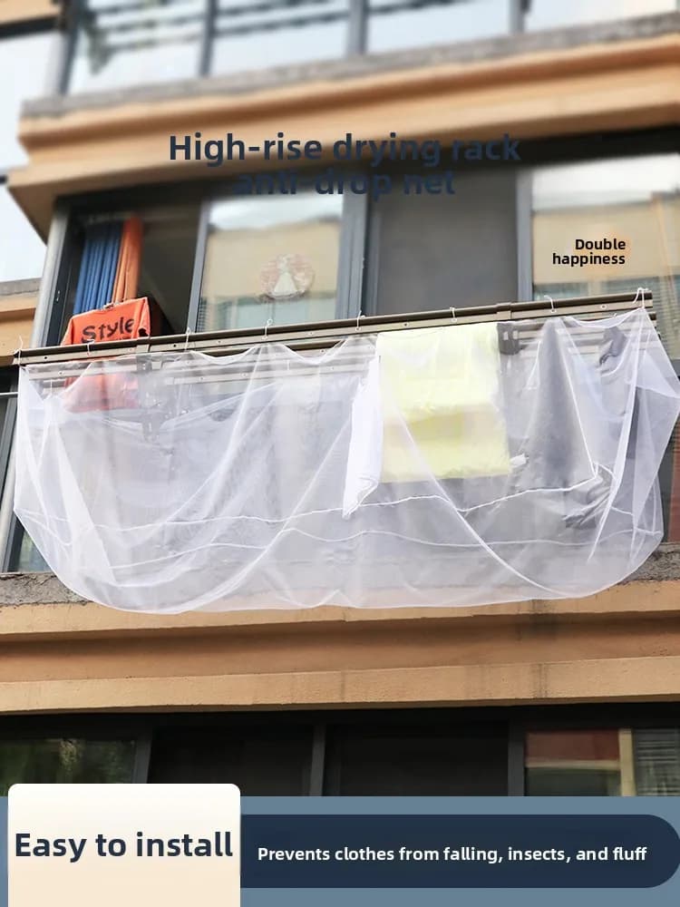 Breathable Portable Network for Drying the Wood, Security Network for Balcony and Exterior, Anti-Caduta Protection for Drying from High Plains
