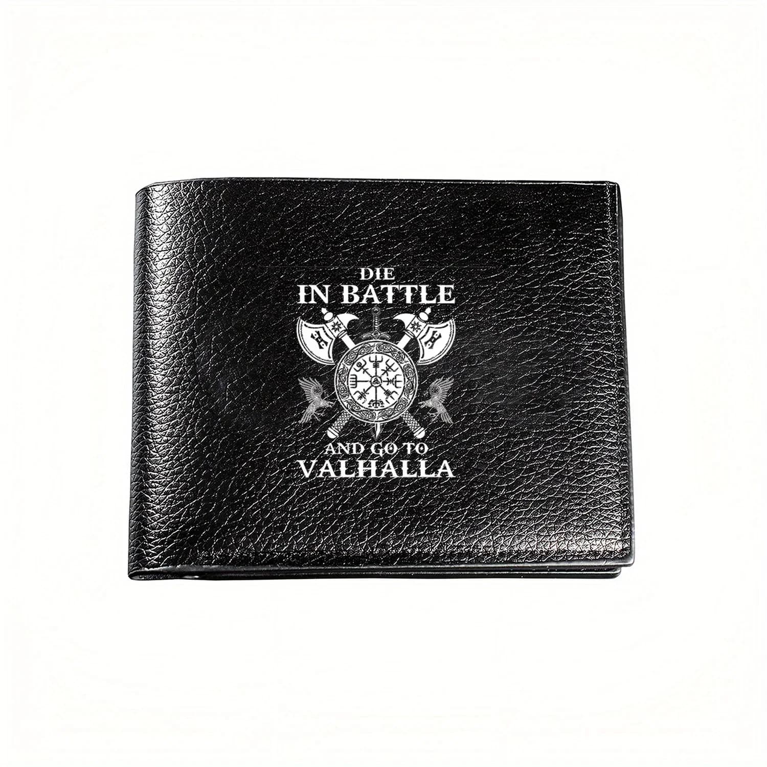 Die in Battle and Go to Valhalla Viking Norse Warrior Axe Shield Raven Graphic Business Uomo Casual Elegante Semplice Pratico Qua