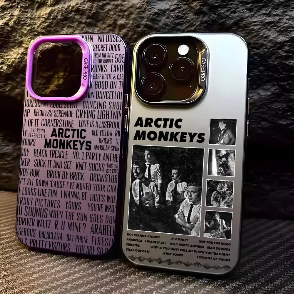 Custodia per telefono Arctic Monkeys per iPhone 17 16 15 14 13 12 11 Pro Max, design opaco laser Aurora