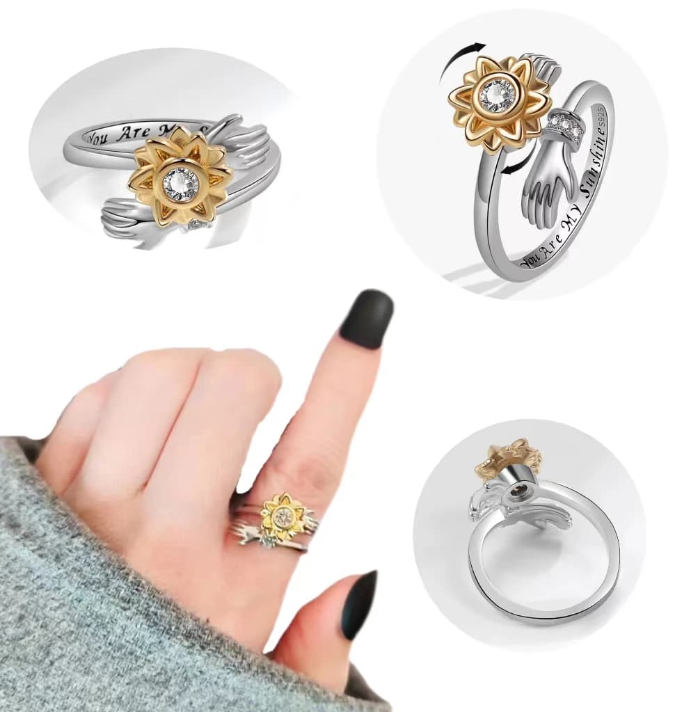 Nuovi anelli vintage stella luna Fidget Spinner Donna Accessoir Bijoux Ruota liberamente Anello aperto placcato oro Moda Migliore amico regalo