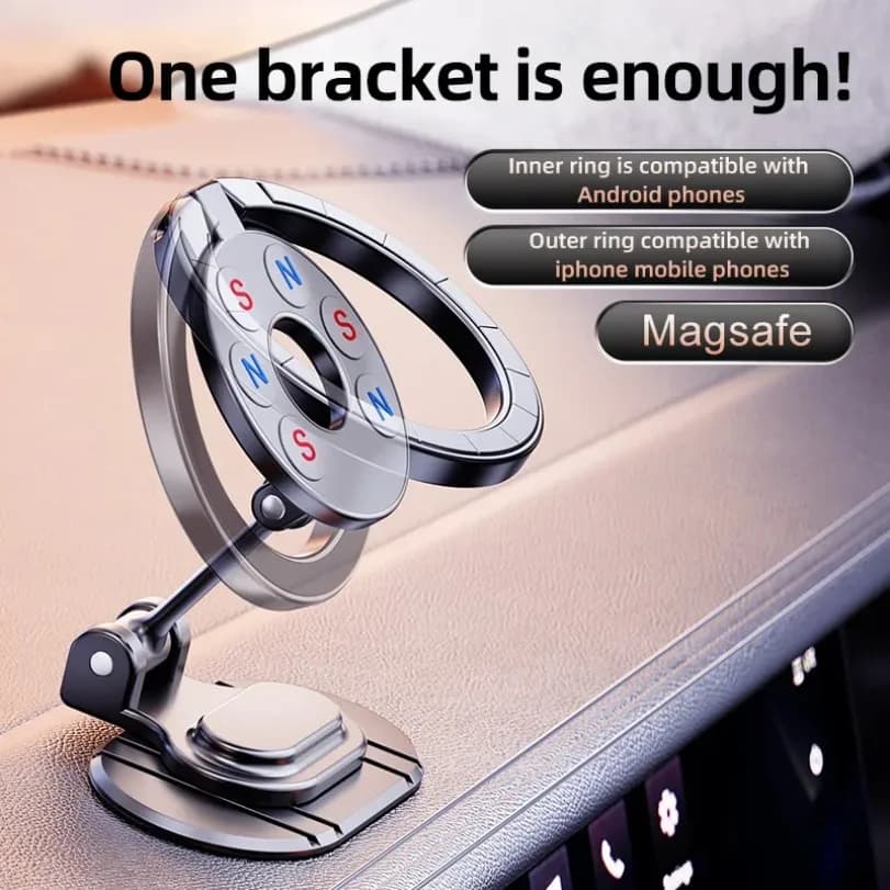 Supporto magnetico per telefono per auto con rotazione 720 Supporto per cellulare con magnete per iPhone 17 16 15 14 13 12 Pro Max Samsung Xiaomi Mount