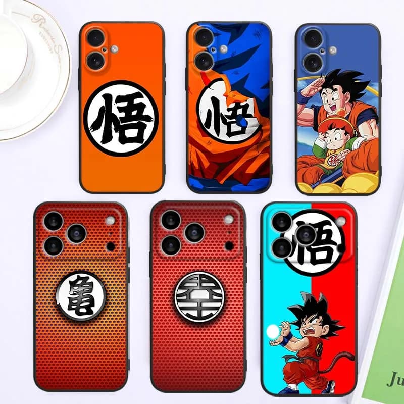 Cover for iPhone Apple with Logo Anime Dragon Ball in Silicone Soft Black for iPhone 17 16 16 E 15 14 13 12 11 Pro Max Plus