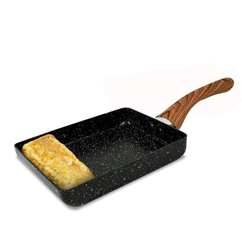 Japanese Omelette Pan Nonstick Tamagoyaki Pan Omelette Frying Pan with Wooden Handle Breakfast Pancake Egg Pan Kitchen JT