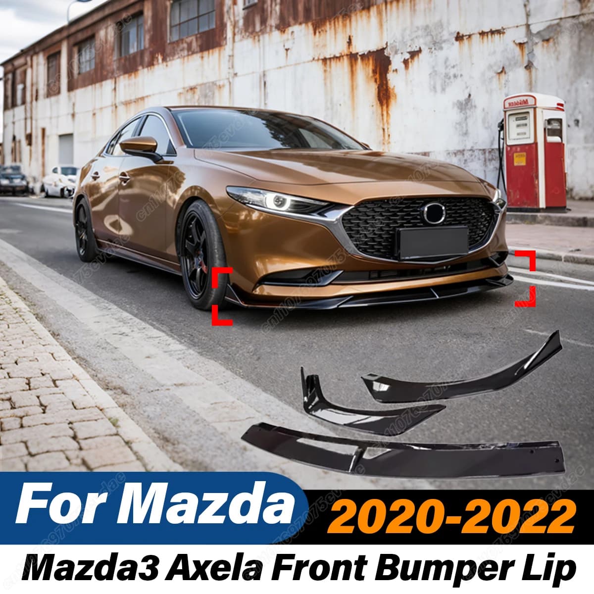 For Mazda 3 Axela 2020 2021 2022 Spoiler Front Covers Lip Racing Double Diffuser Kit Edit Carrozzeria Accessories Auto