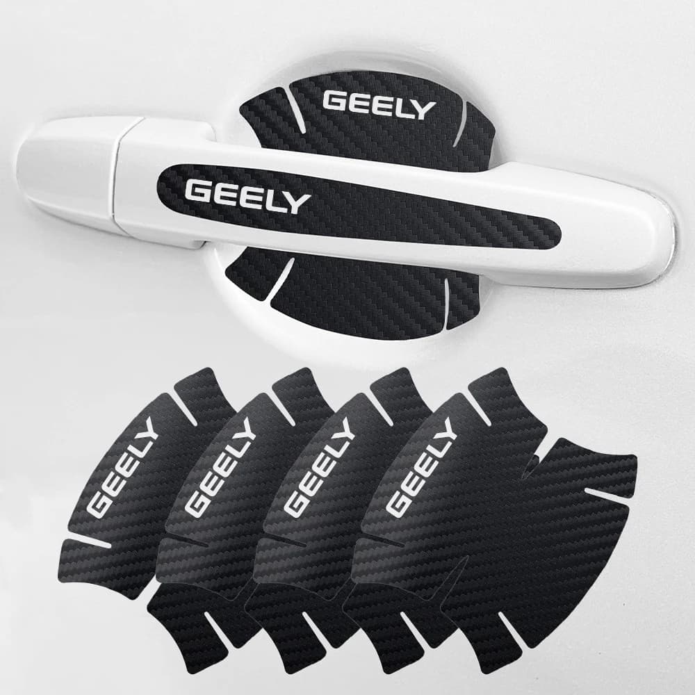 Per GEELY Coolray Aktie Tugella Atlas GC6 Vision X6 Accessori Auto 8 pz/set Maniglia Auto Ciotola In Fibra di Carbonio Texture Adesivi