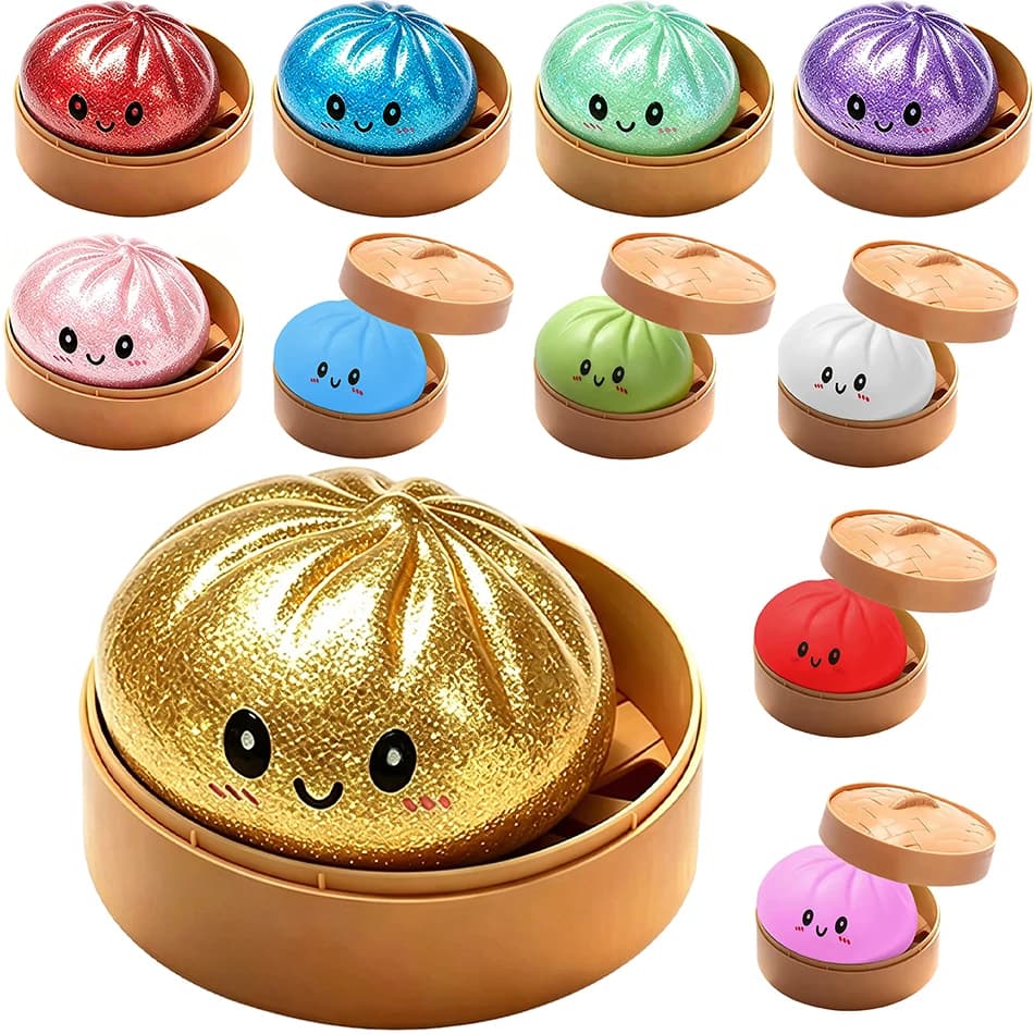 Blind box Squishy a forma di raviolo colorato, simulato, rilassante, antistress, che allevia l'ansia, migliora l'umore, giocattolo da schiacciare per il sollievo dallo stress