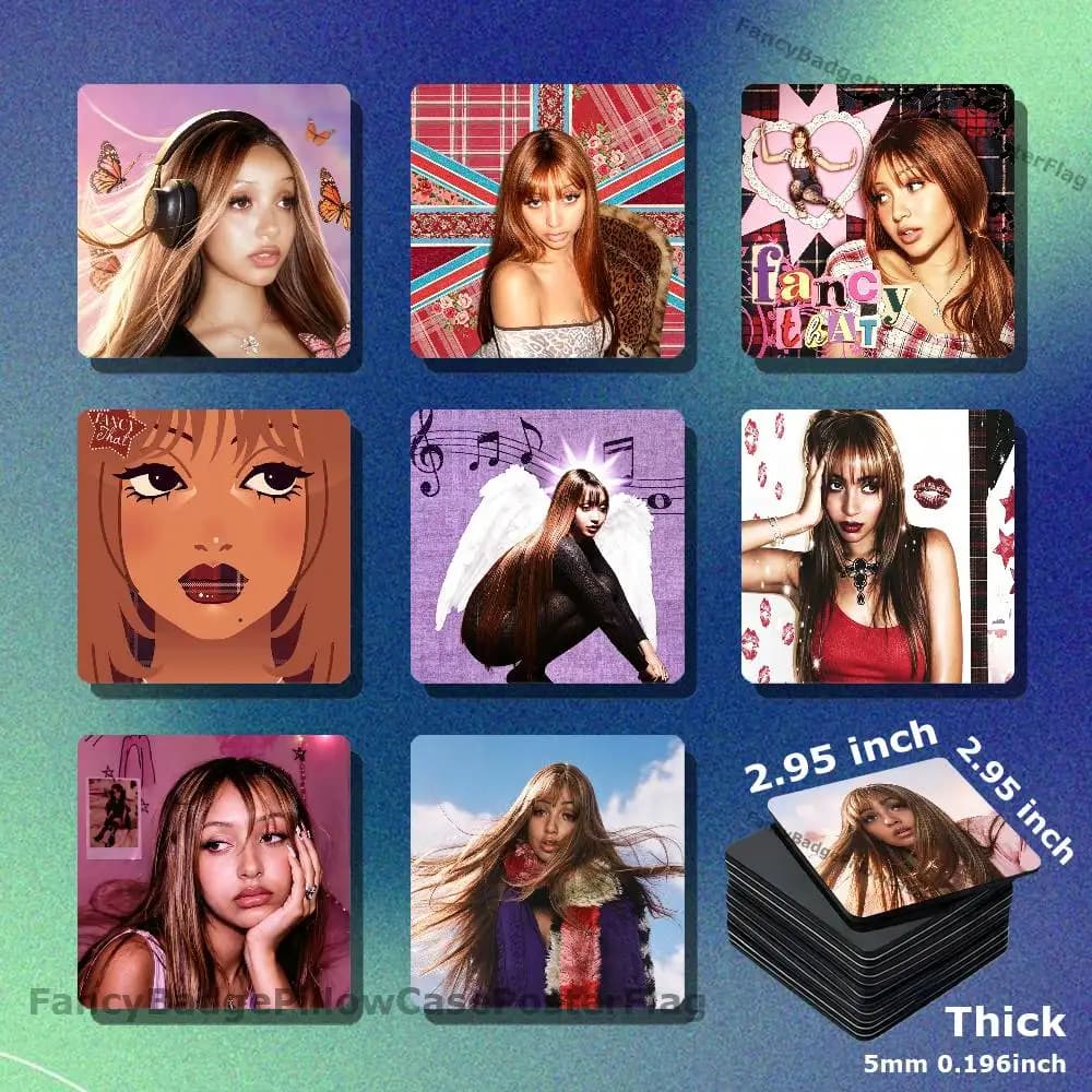 P-Pinkpantheress Singer Acrylic Refrigerator Magnets Square Tiles with Magnetic Sheets for Home Decoration