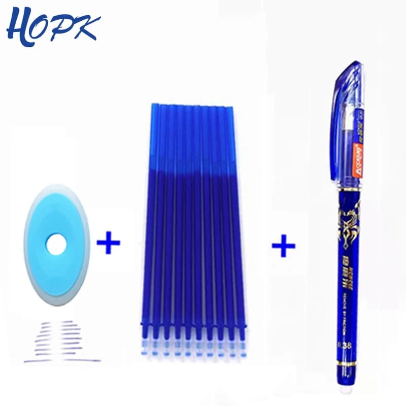 3/12 Pz/set Penna Cancellabile 0.38mm Manico Lavabile Blu Nero Rosso Penna Gel Cancellabile Asta di Ricarica Scuola Ufficio di Scrittura di Cancelleria