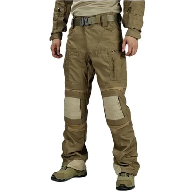 GL Nuovo tessuto tattico per addestramento all'aperto da combattimento speciale Pantaloni di protezione per ginocchia multitasche durevoli e durevoli