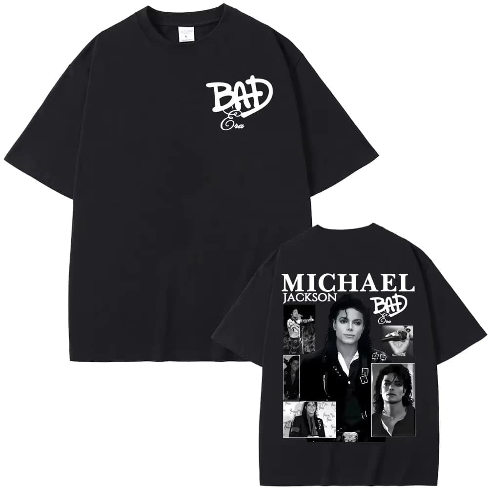 T-shirt dell'album Bad di Michael Jackson, Re del Pop, per Uomo e Donna, Stile Harajuku Hip Hop Streetwear, in Cotone, Casual e Oversize