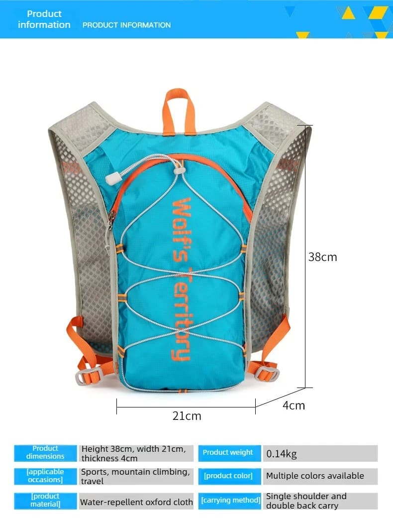 Lightweight Hydration Vest Daypack Cycling Sports Fitness Backpack Breathable Hiking Trail Running Bag Portable Outdoor Pack