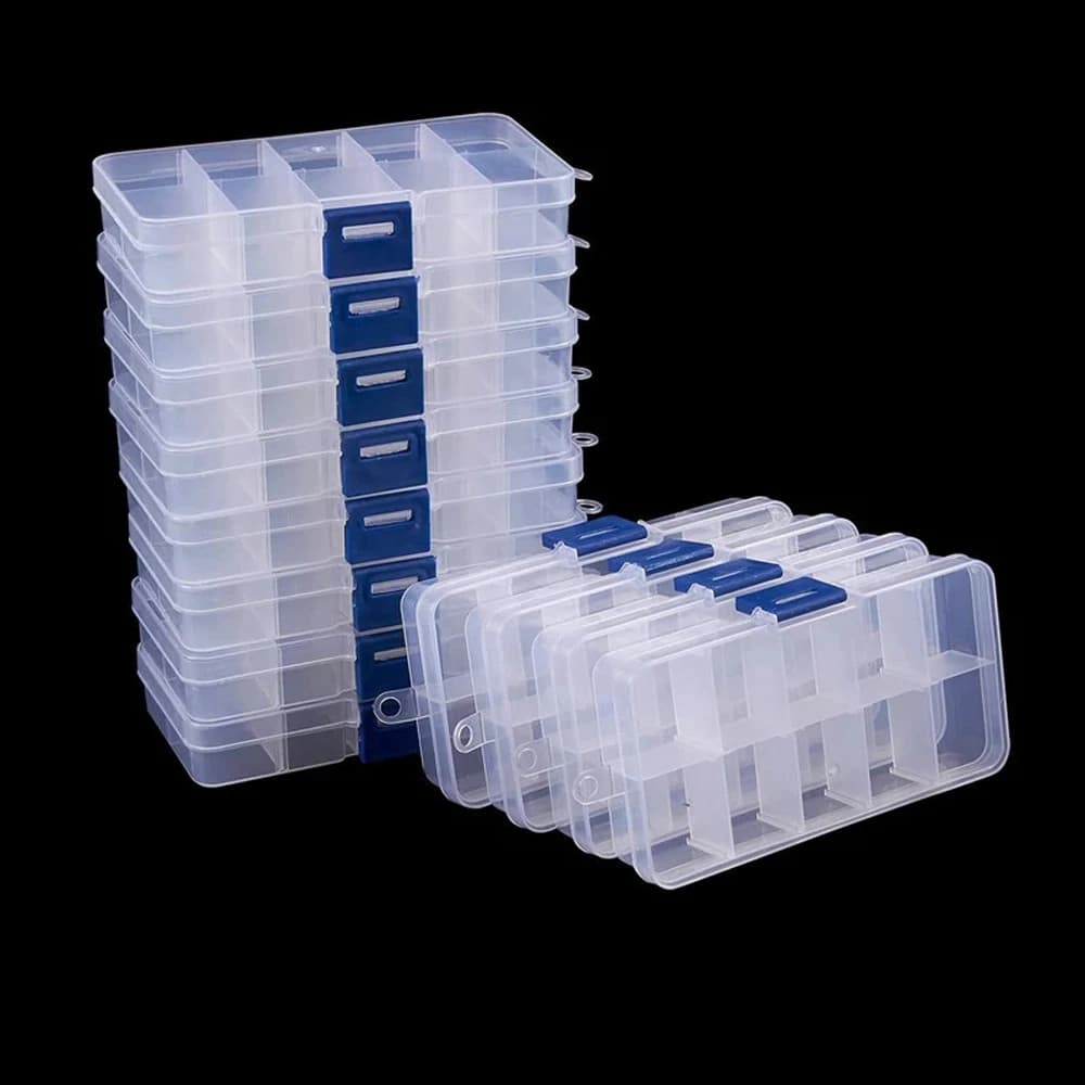 Instruments Fish Accessories Box Tool Box Detachable transparent square fishing gear box Fishing equipment box with 10 compartments