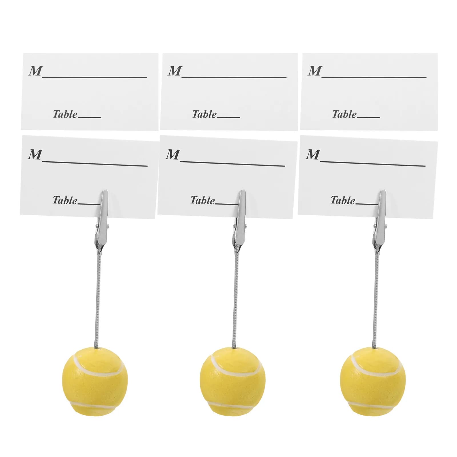 Set di 3 Supporti per Palline da Tennis, Clip per Memo, Porta Carte, Porta Foto, Porta Numeri da Tavolo, Porta Biglietti da Visita, Supporti per Immagini da Scrivania