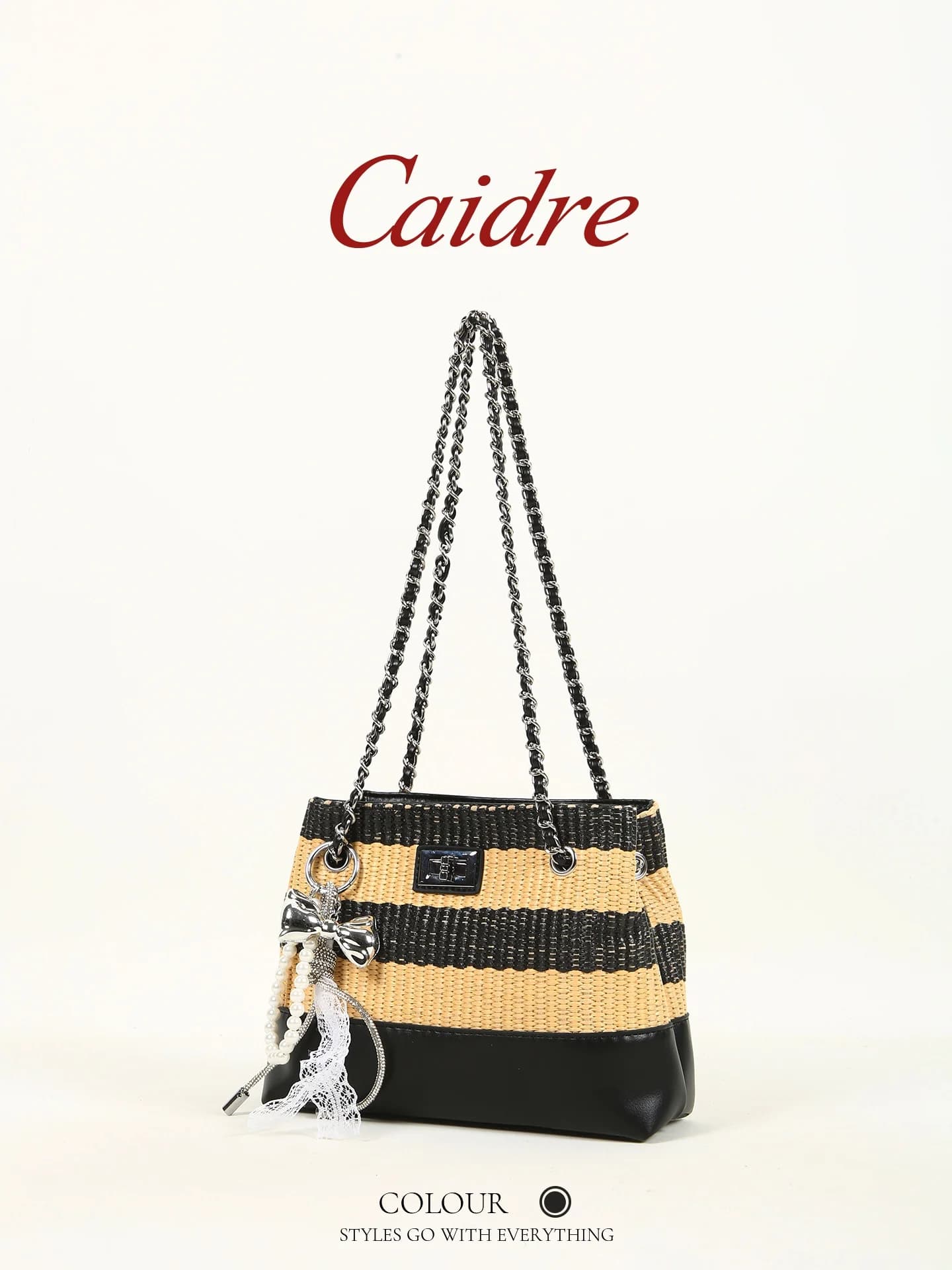 Borsa Estiva da Donna Caidre in Paglia Intrecciata, Borsa a Tracolla Diagonale, Borsa Sottobraccio, Stile Coreano, Borsa alla Moda di Media Dimensione