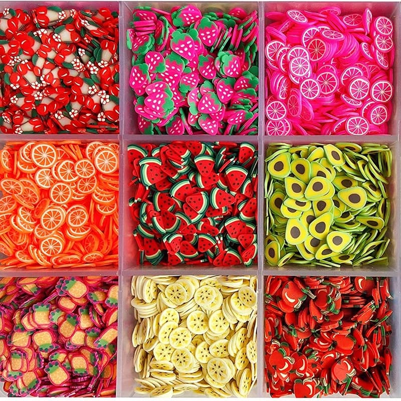 100g di Argilla Polimerica a Forma di Fetta di Frutta per Stampi in Silicone Epossidico, Accessori per Creazione di Gioielli e Decorazioni per Cellulari