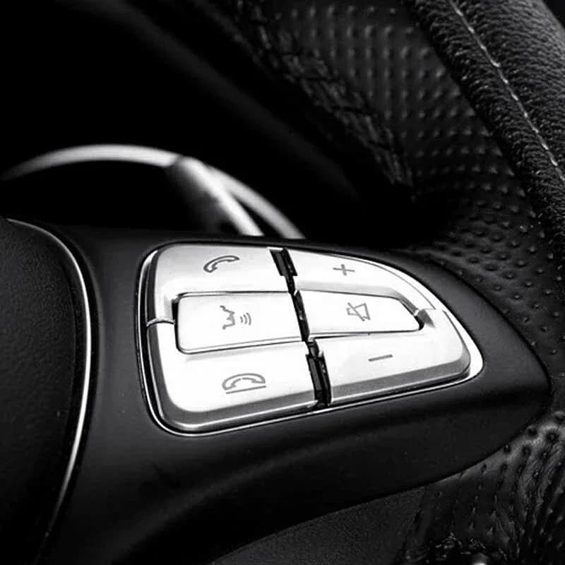 For Mercedes-Benz Class C GLC W205 ABS Interior Car Wheel Button Adhesive Switch Protection Panel Cover Trim Accessories