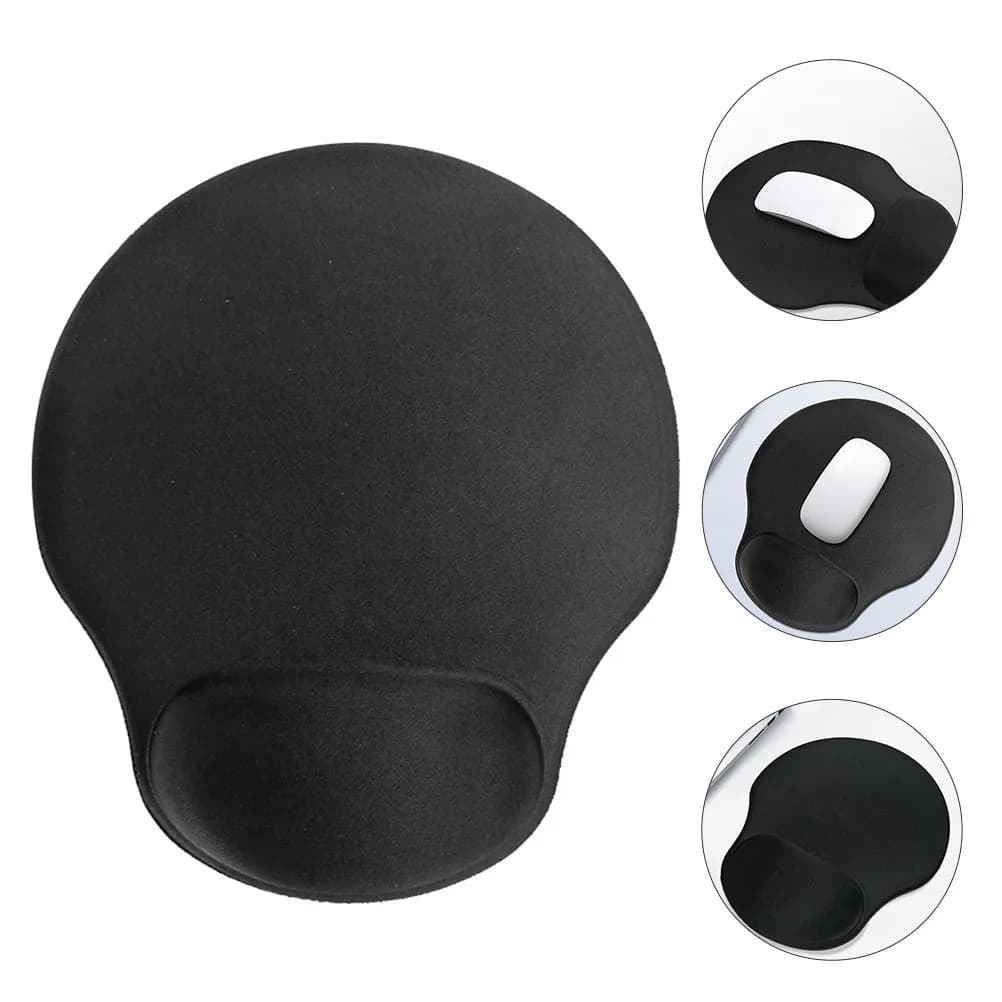 Tappetino per mouse per computer da 3 pezzi, tappetino di supporto per il polso, design ergonomico, superficie liscia, fondo antiscivolo, per lunghe ore di lavoro, gaming, ufficio