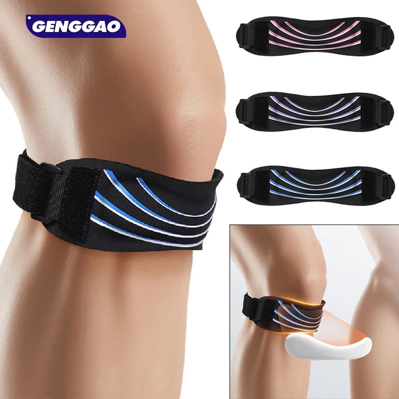 1 Pezzo Supporto per Ginocchio Unisex, Fascia per Tendine Rotulee Antidolorifica, Fascia Regolabile per Corsa e Sollevamento Pesi