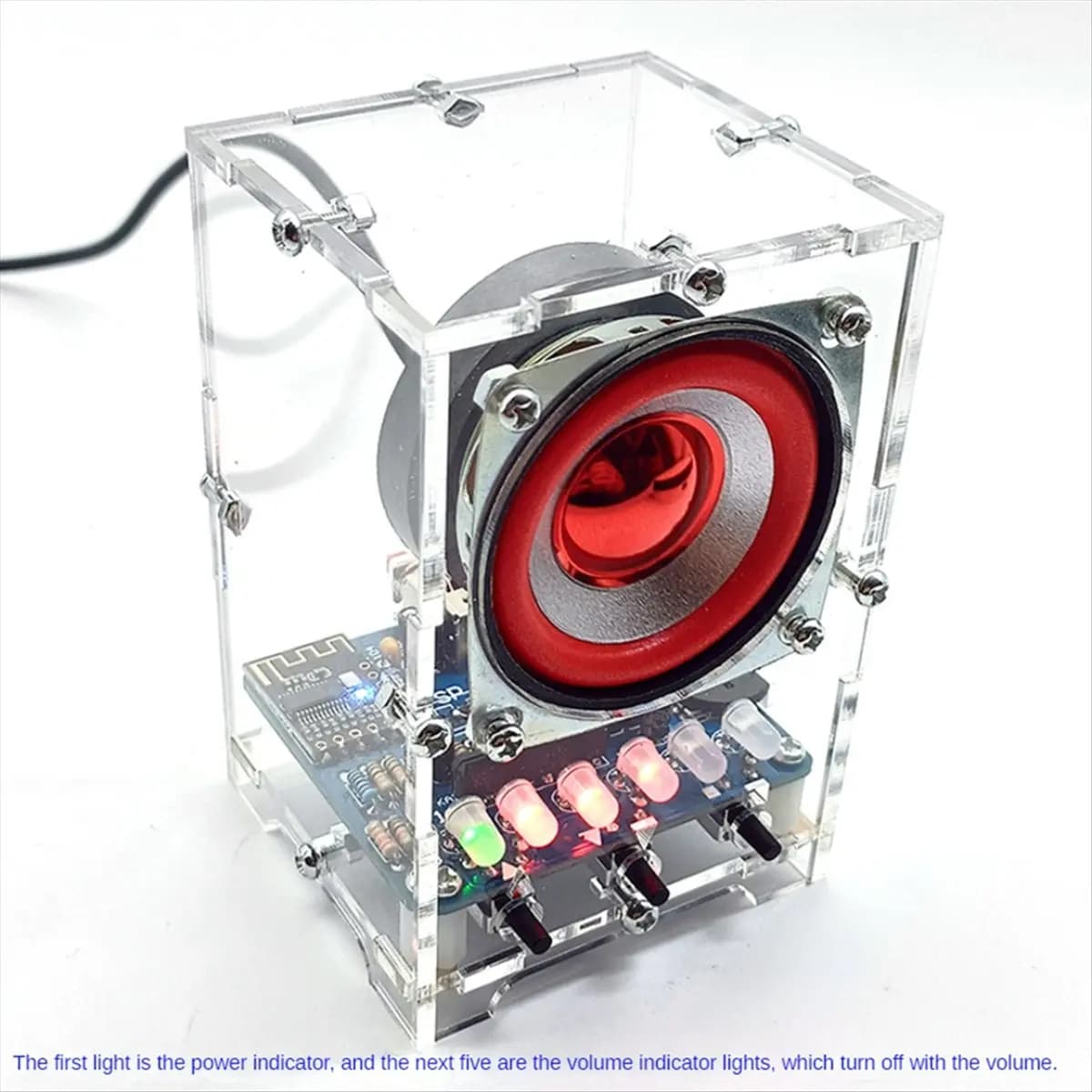 A003 Altoparlante Bluetooth Kit fai da te DC 5V LM386 4ohm 5W Kit di produzione amplificatore altoparlante Pratica didattica con indicatore di livello