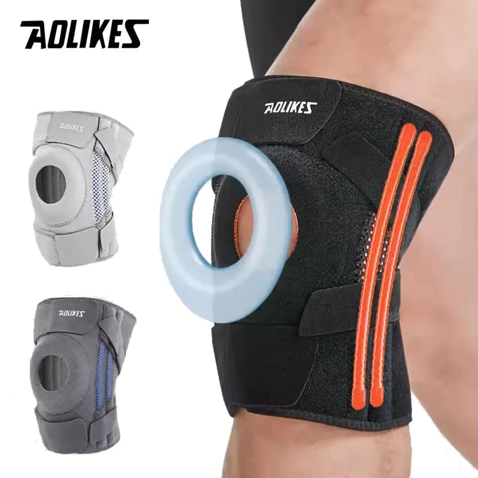 AOLIKES 1 pz ginocchiera con stabilizzatori laterali e cuscinetti in Gel rotula per il massimo supporto per il dolore al ginocchio e recupero rapido per uomo donna