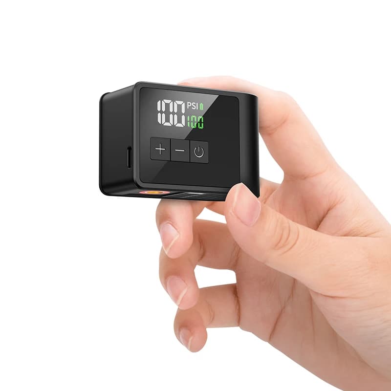 Pompa Elettrica Portatile Mini per Biciclette 120 PSI con Manometro Digitale ABS e Monitoraggio della Pressione per Pneumatici di Biciclette