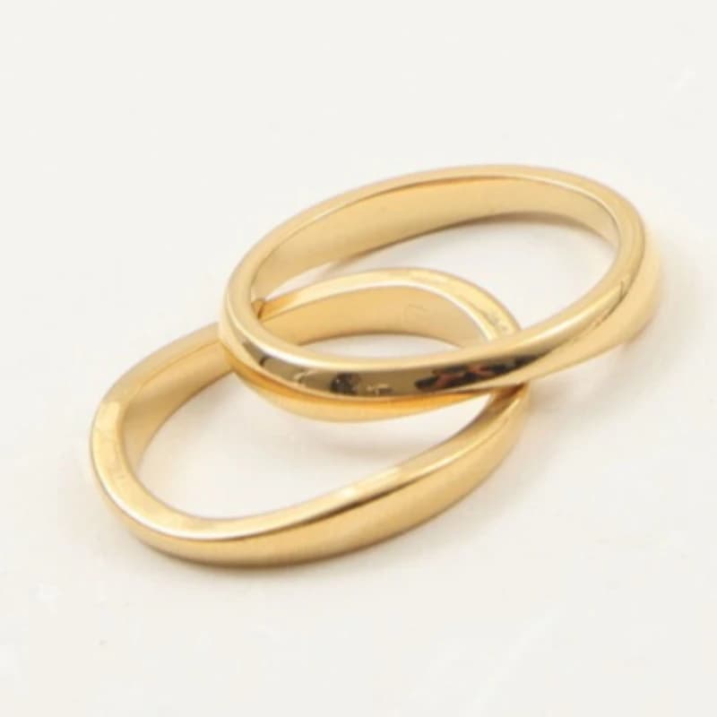 A Set Ring for Women Stainless Steel Gold Ring Daily Wear Jewelry Simple New