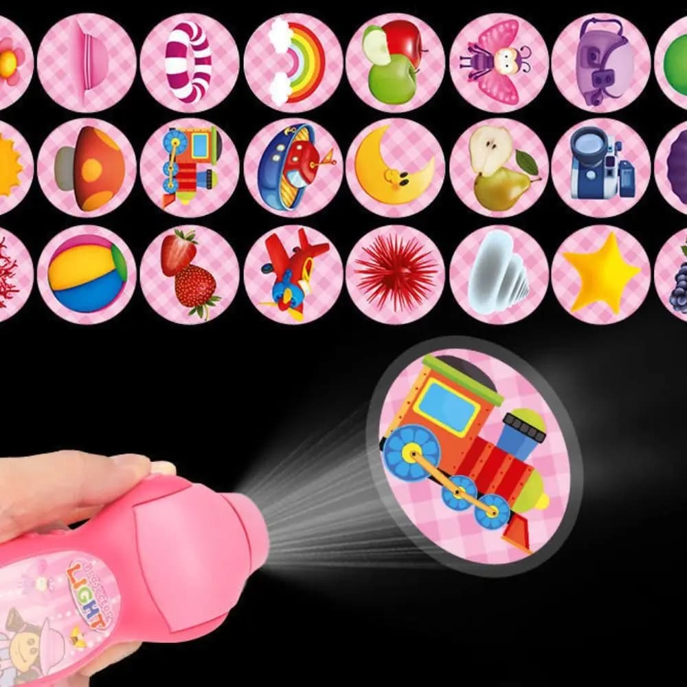 Plastic Projector Lamp Educational Puzzle 24 Patterns Animal Pattern Torch Projector Mini Interactive