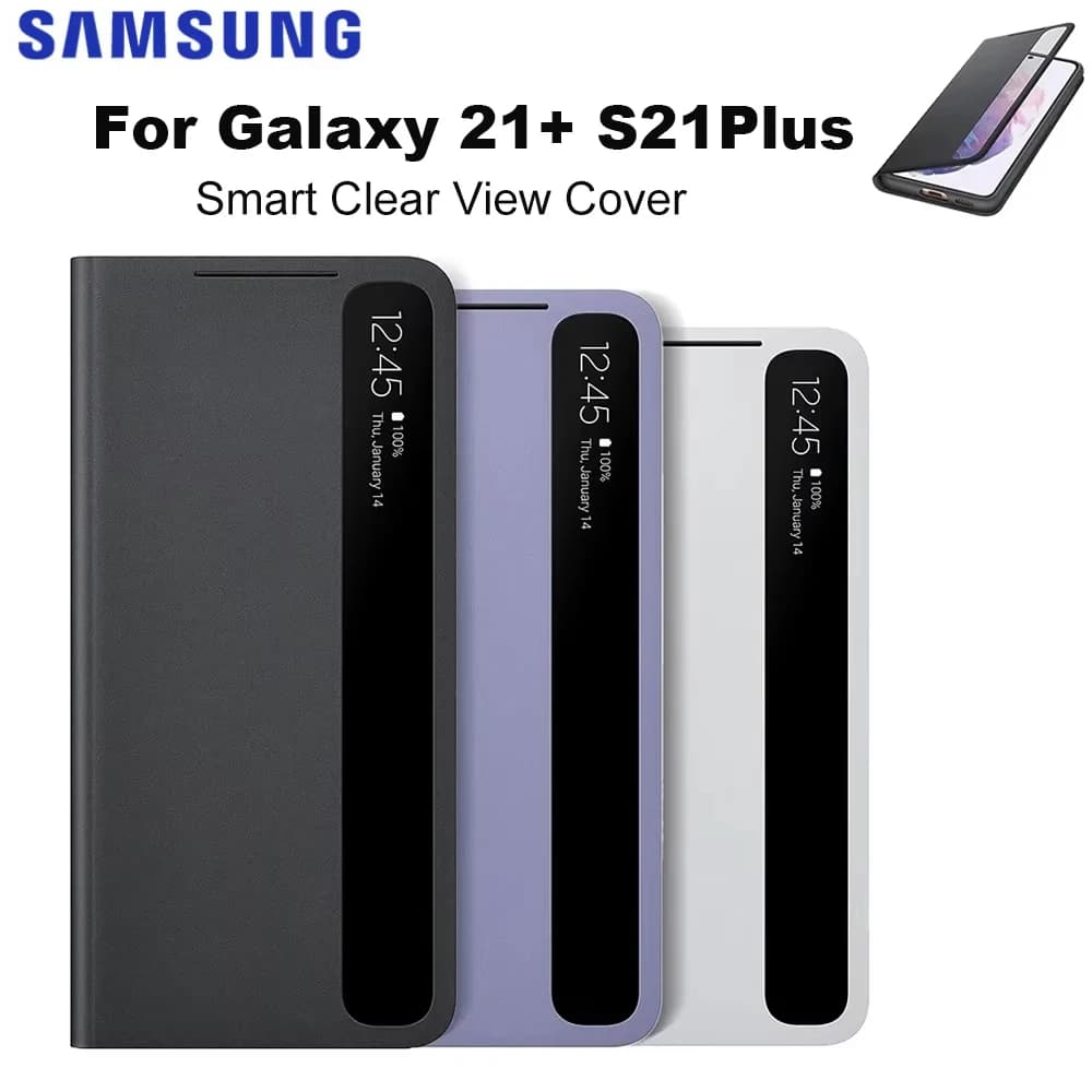 Original Samsung S21+ S21Plus Smart Clear View Phone Case EF-JG996 S-View Flip Cover Intelligent Case For Galaxy S21+ S21Plus