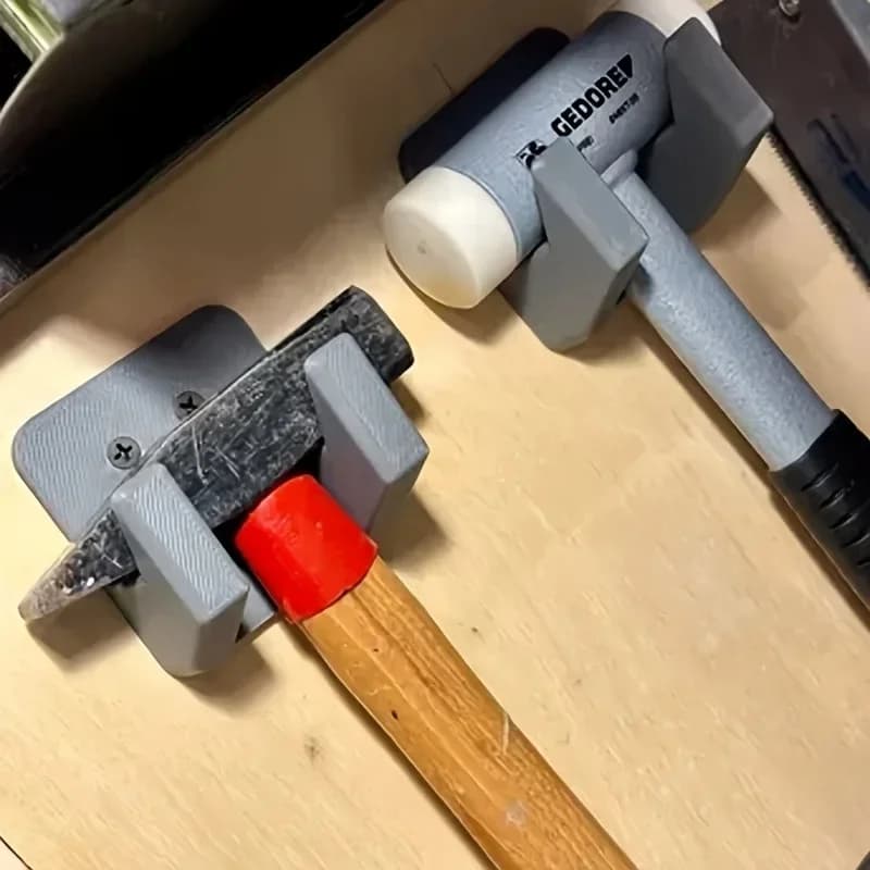 Vertical Wall Tool Holder with Storage Shelf, Sturdy Plastic Hammer and Tool Organizer, Space-Saving Vertical Design
