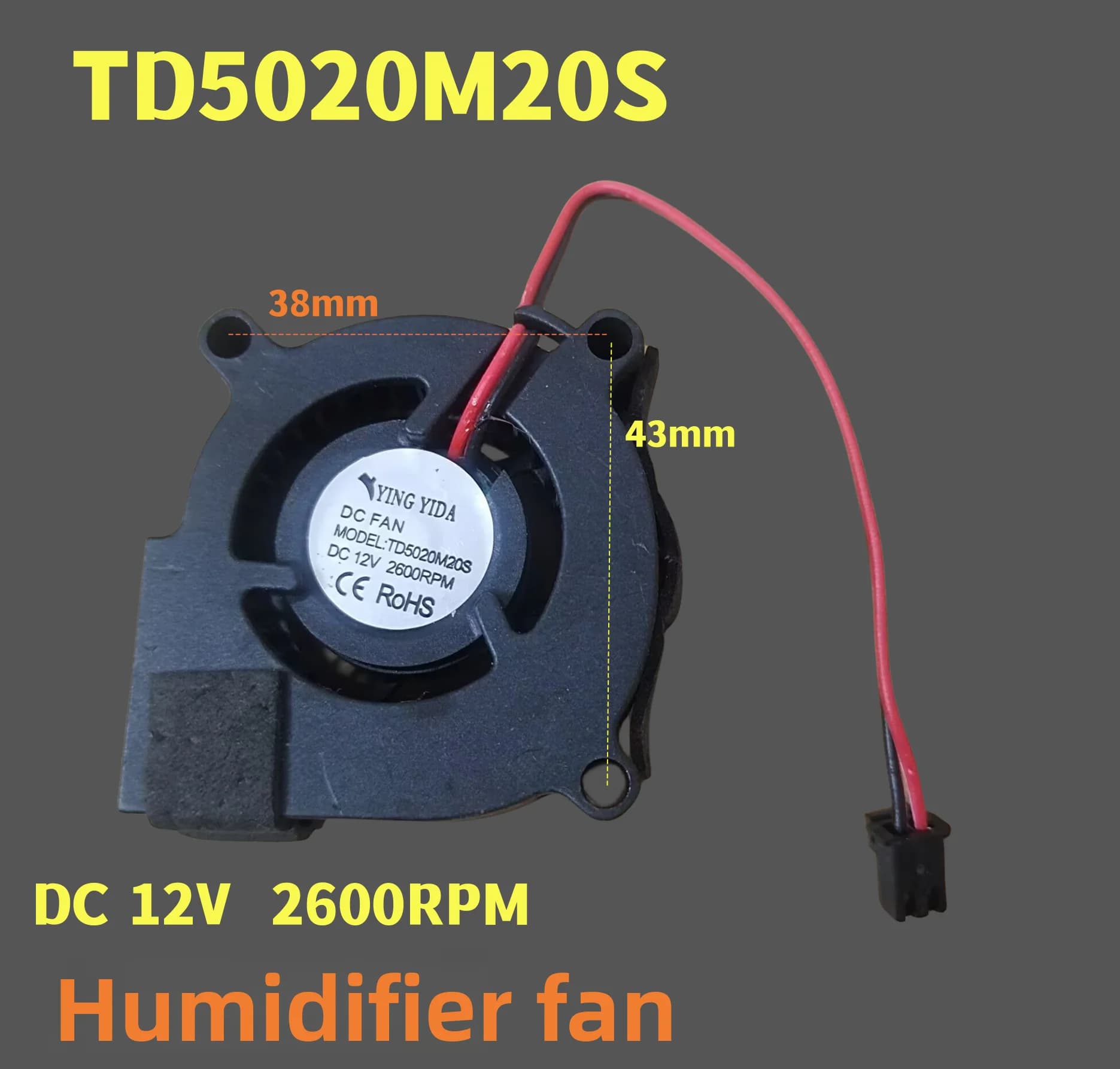 Ventilatore a turbina per umidificatore Midea TD50020M20S DC12V 2600RPM