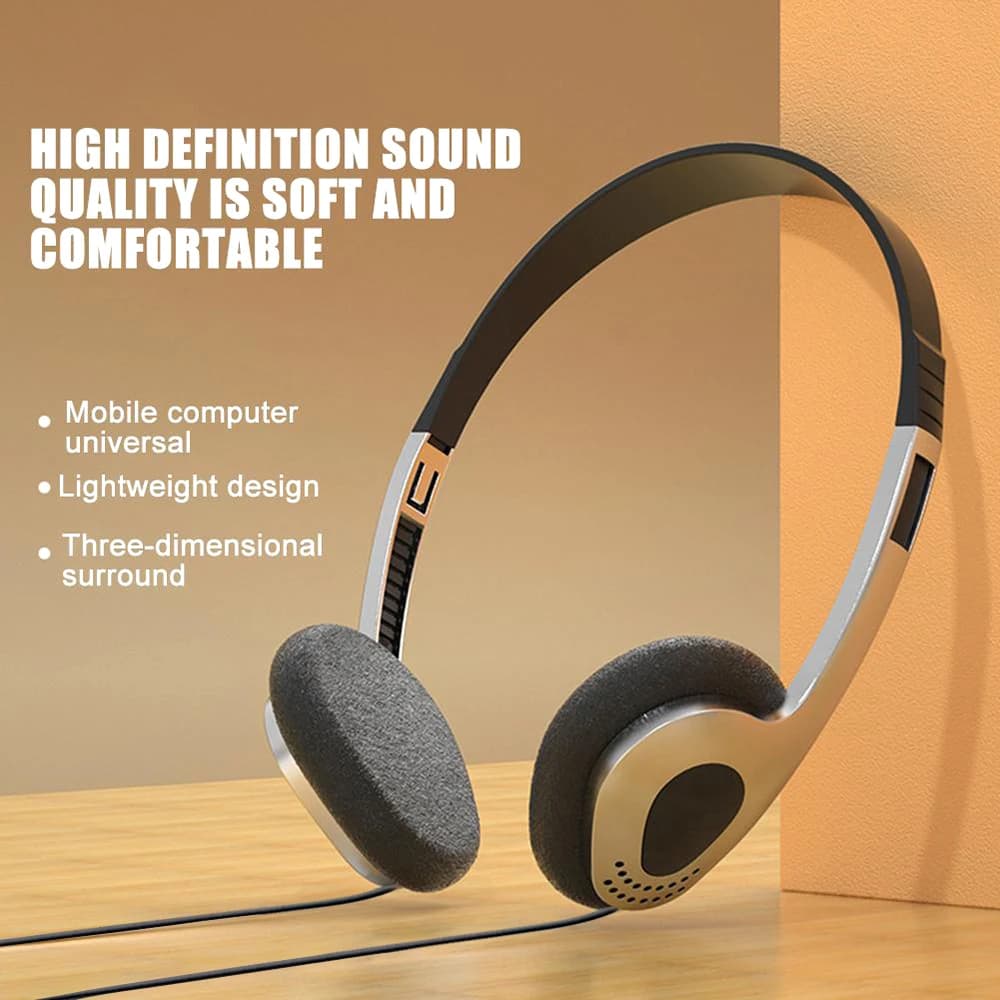 3.5mm Wired Headphones Universal Gaming Headset No Microphone Noise Cancelling Sports MP3 Earphones Wired Stereo Headsets New